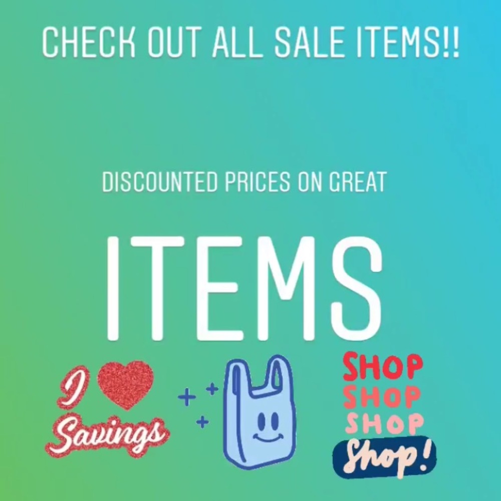 ALL SALE ITEMS IN CLOSET ARE MENTIONED IN TITLE